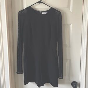 BCBGeneration Mesh sleeve black romper